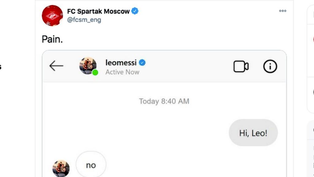 Anything on the networks: Spartak tries an approach for Messi