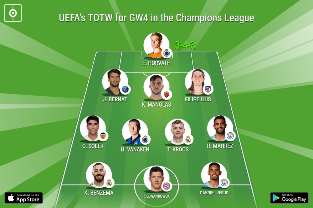 https www besoccer com new team of the week for gw4 in the champions league 534343