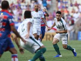 Willian faz gol contra a equipe do Fortaleza pela vigésima rodada do Brasileiro. Twitter/@Palmeiras