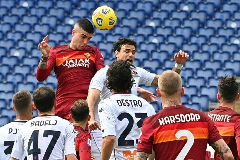Mancini Lifts Roma Past Genoa To Fourth In Serie A Mancini Lifts Roma Past Genoa To Fourth In Serie A