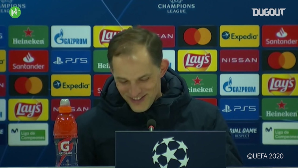 Thomas Tuchel talks about Giroud's brilliant goal v Atletico. DUGOUT