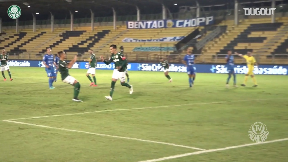 Gustavo Gómez marca de pênalti em empate do Palmeiras contra o São Bento. DUGOUT