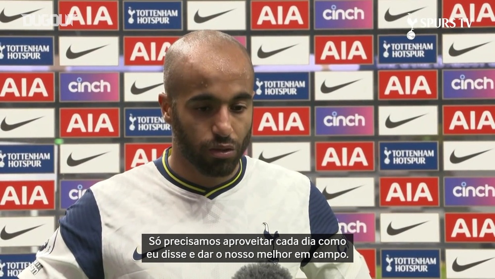 Lucas Moura elogiou o grupo do Tottenham após goleada. DUGOUT